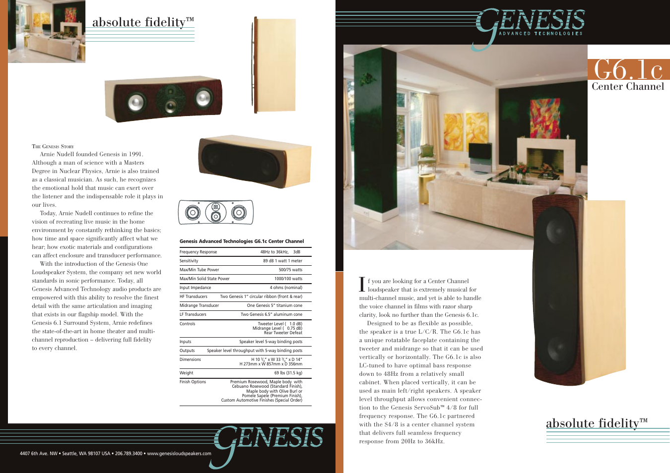 Genesis Advanced Technologies G6.1c User Manual | 2 pages