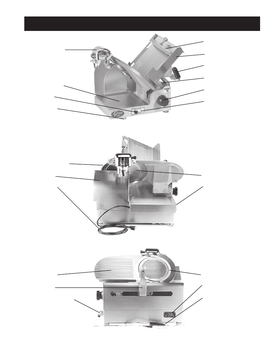 Key components of the slicer | Globe 3850 User Manual | Page 4 / 23