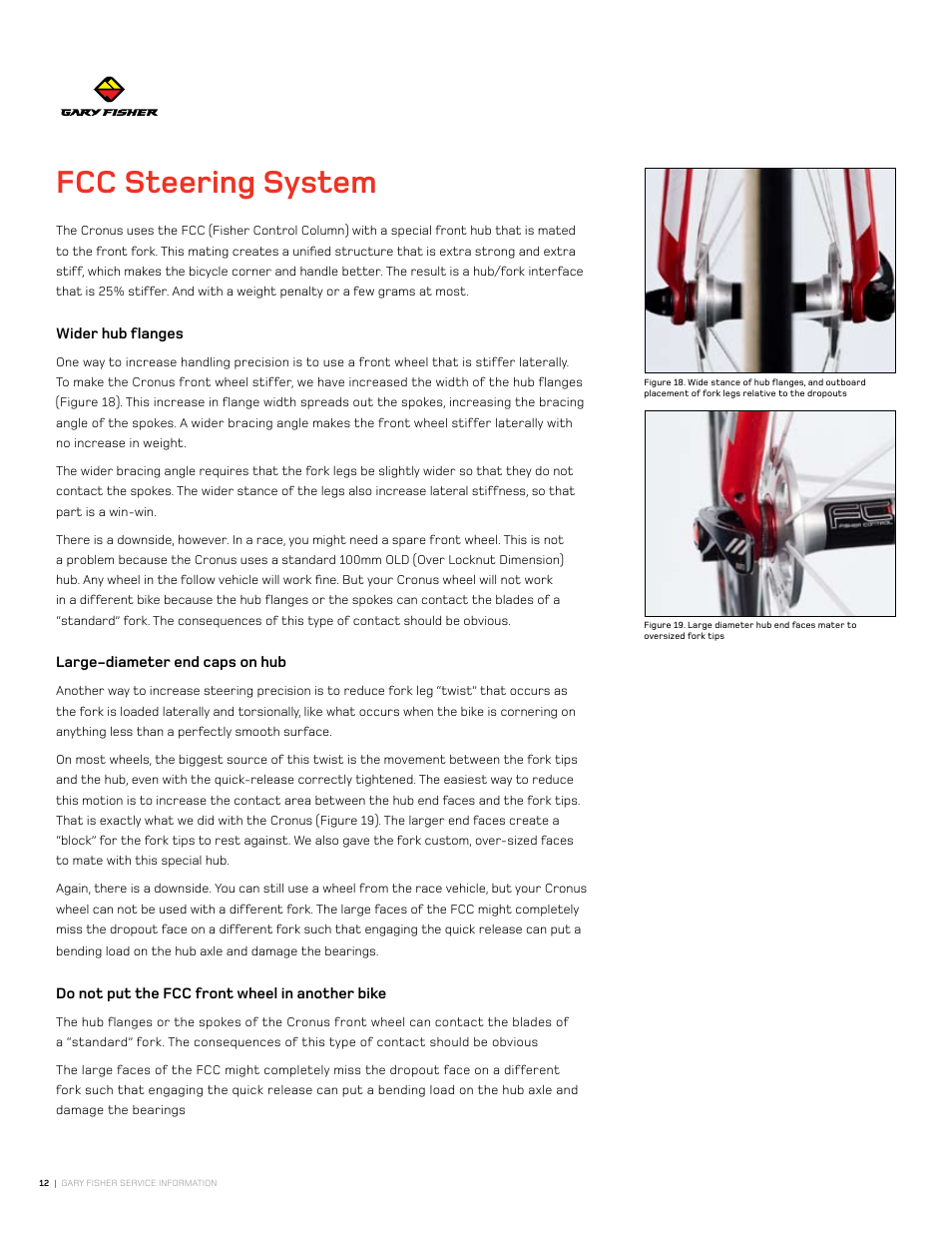 Fcc steering system | Gary Fisher Cronos User Manual | Page 12 / 27