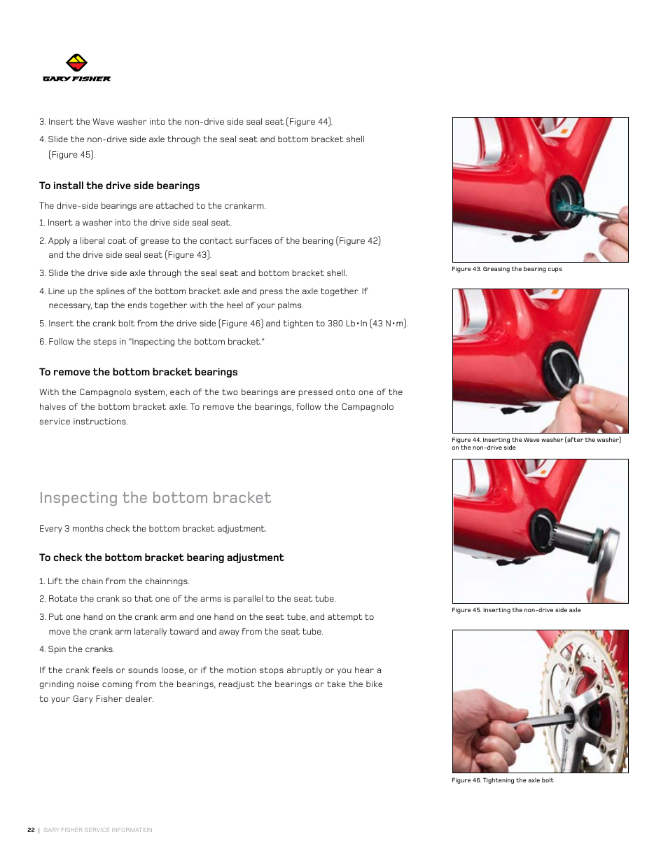 Inspecting the bottom bracket | Gary Fisher Cronos User Manual | Page 22 / 27