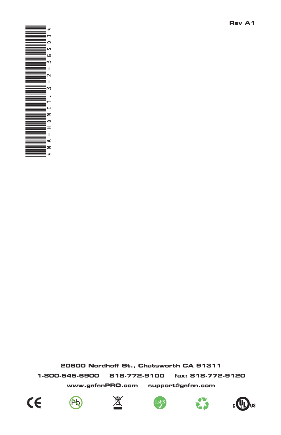 Gefen GEF-HDMI1.3-2-3GSDI User Manual | Page 15 / 15