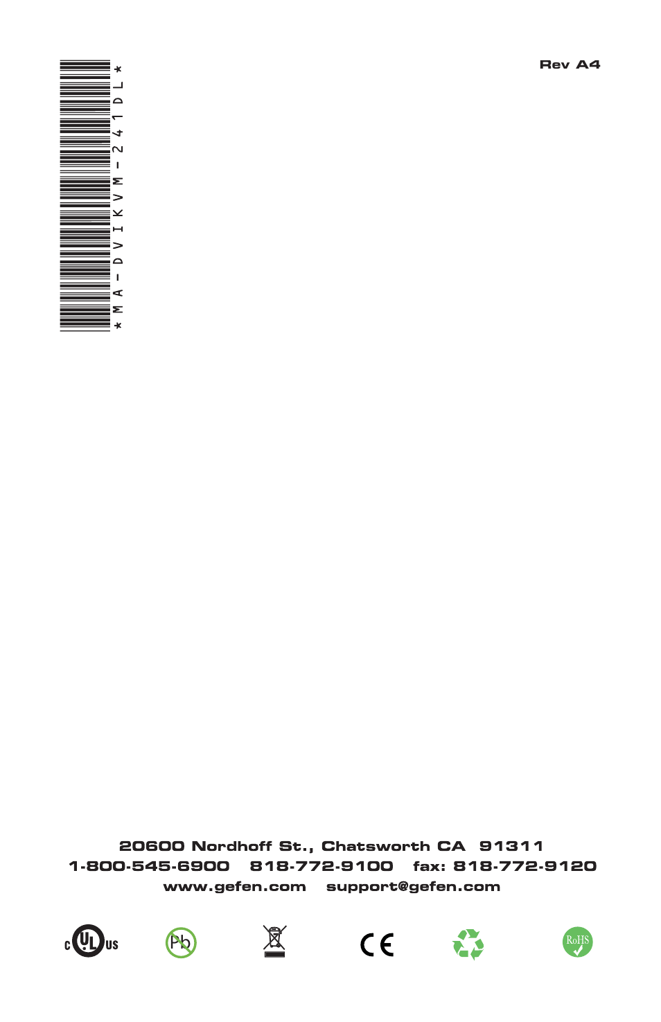 Gefen DL User Manual | Page 20 / 20