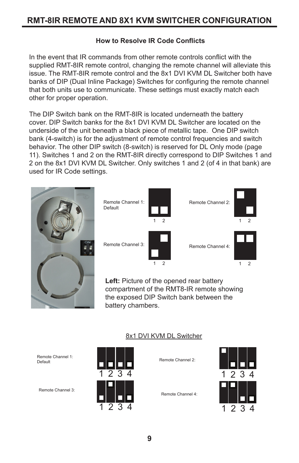 Rmt-8ir remote and 8x1 kvm switcher configuration | Gefen EXT-DVIKVM-841DL User Manual | Page 13 / 32