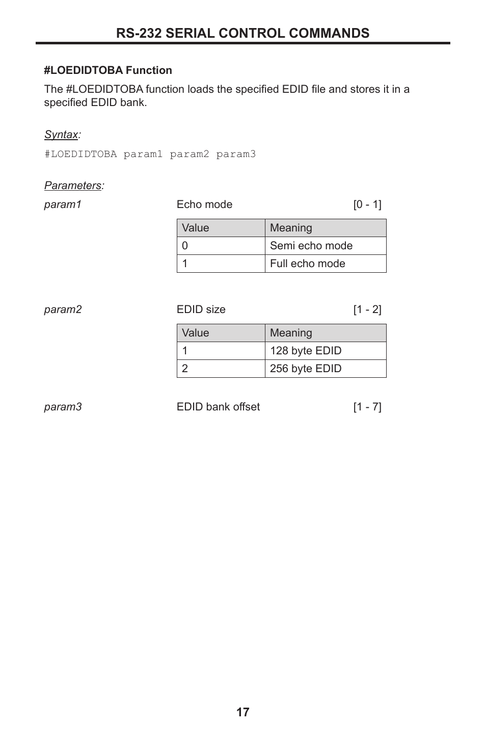Rs-232 serial control commands | Gefen EXT-DVIKVM-841DL User Manual | Page 21 / 32