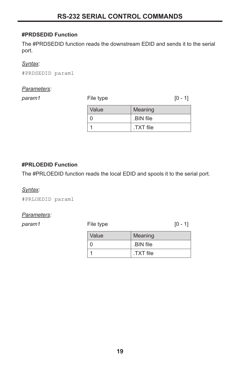 Rs-232 serial control commands | Gefen EXT-DVIKVM-841DL User Manual | Page 23 / 32