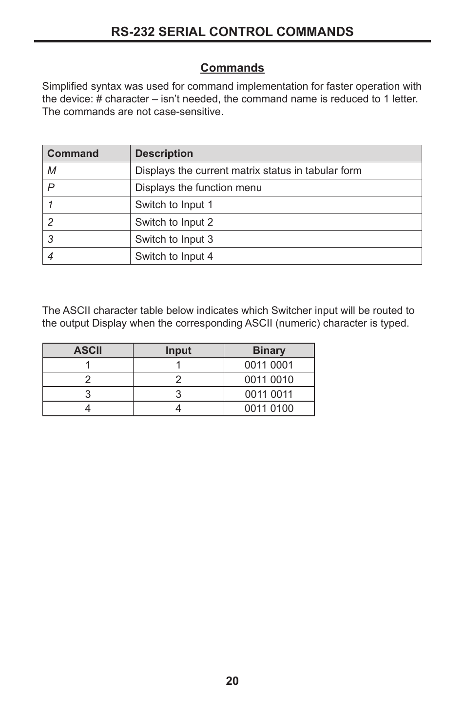 Rs-232 serial control commands | Gefen EXT-DVIKVM-841DL User Manual | Page 24 / 32