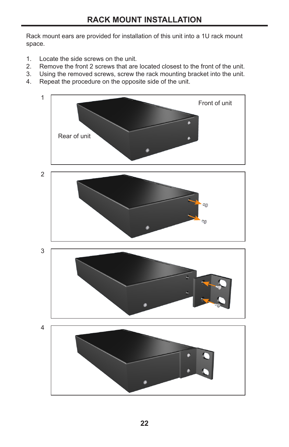 Rack mount installation | Gefen EXT-DVIKVM-841DL User Manual | Page 26 / 32