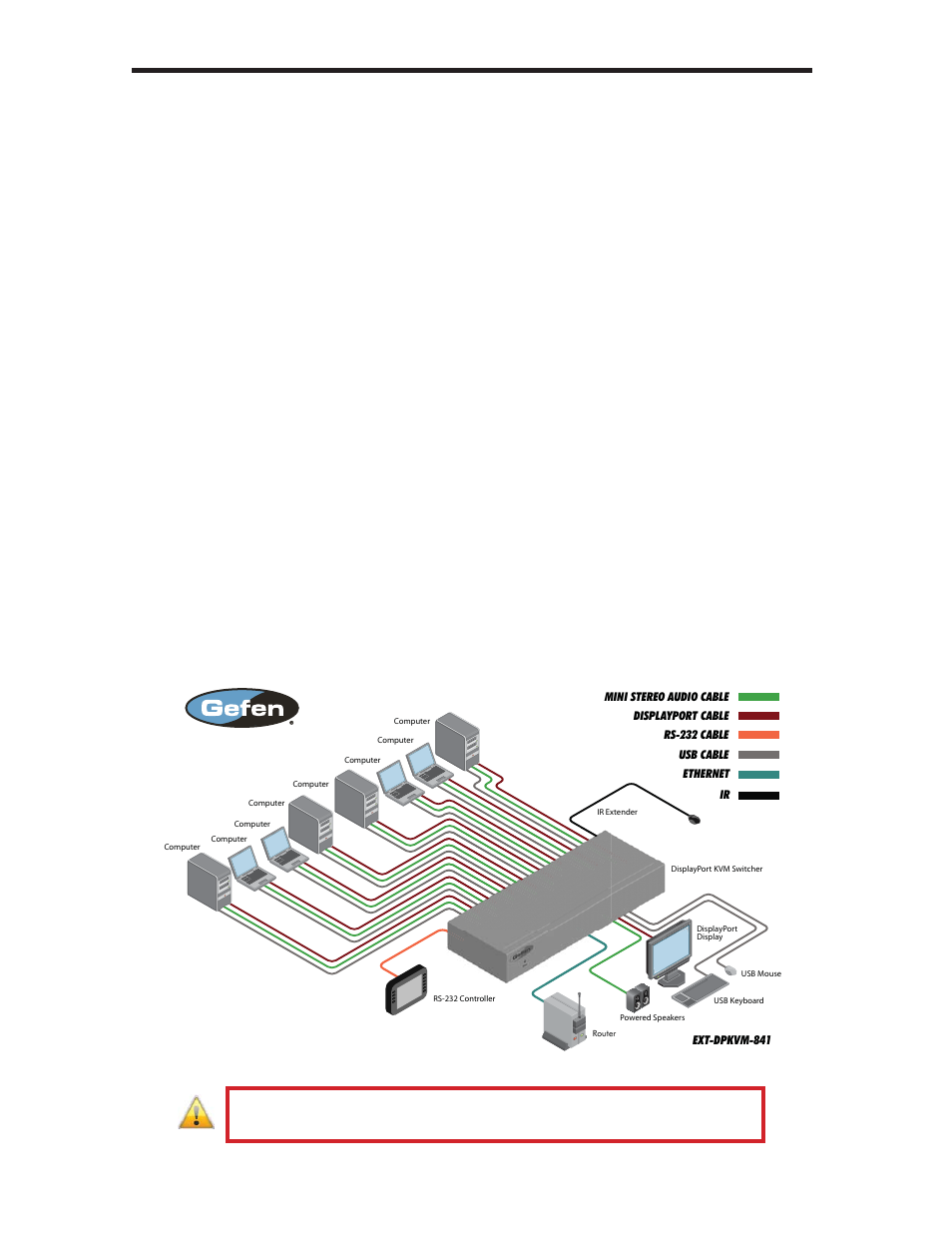 Connecting the 8x1 dpkvm switcher | Gefen EXT-DPKVM-841 User Manual | Page 14 / 33