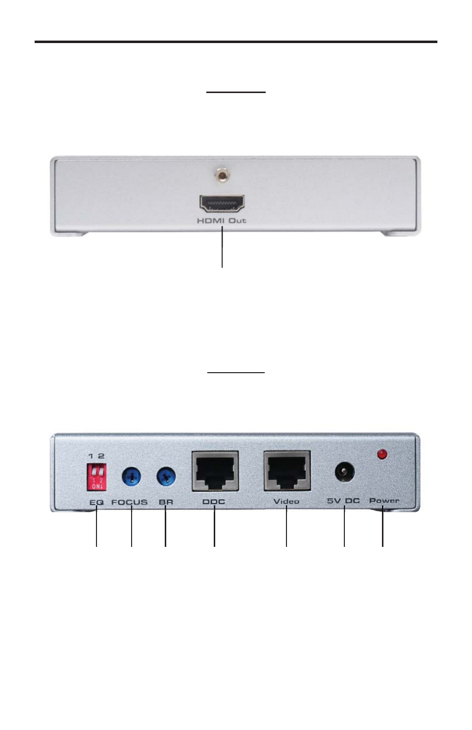 Receiver unit panel layout | Gefen Extender for HDMI Long Range GTV-HDMI-CAT5LR User Manual | Page 9 / 15