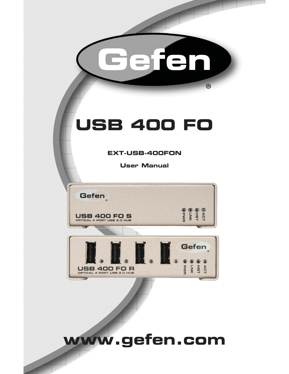 Gefen USB 400 FO EXT-USB-400FON User Manual | 19 pages