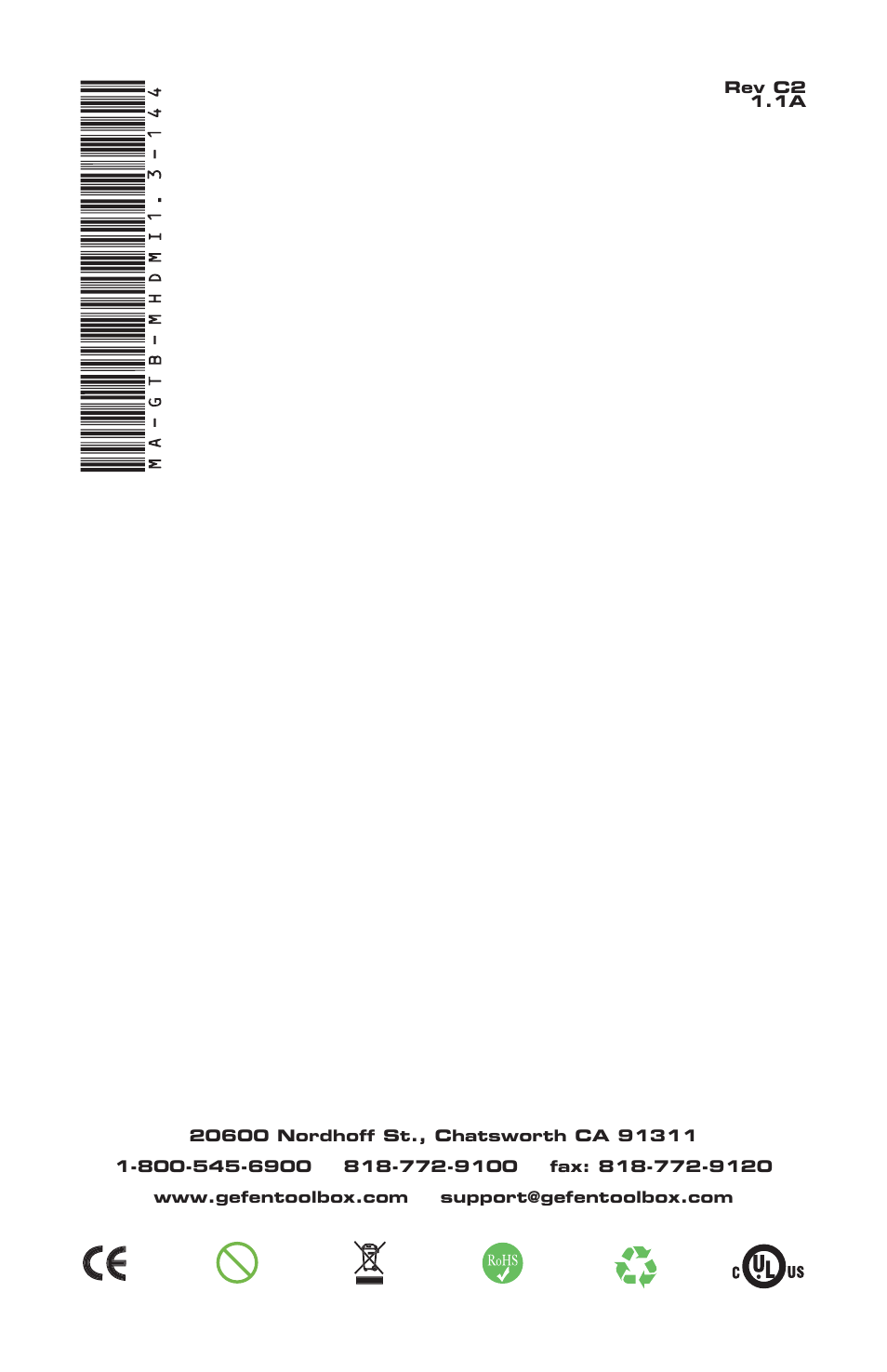 Gefen GTB-MHDMI1.3-144-BLK User Manual | Page 19 / 19