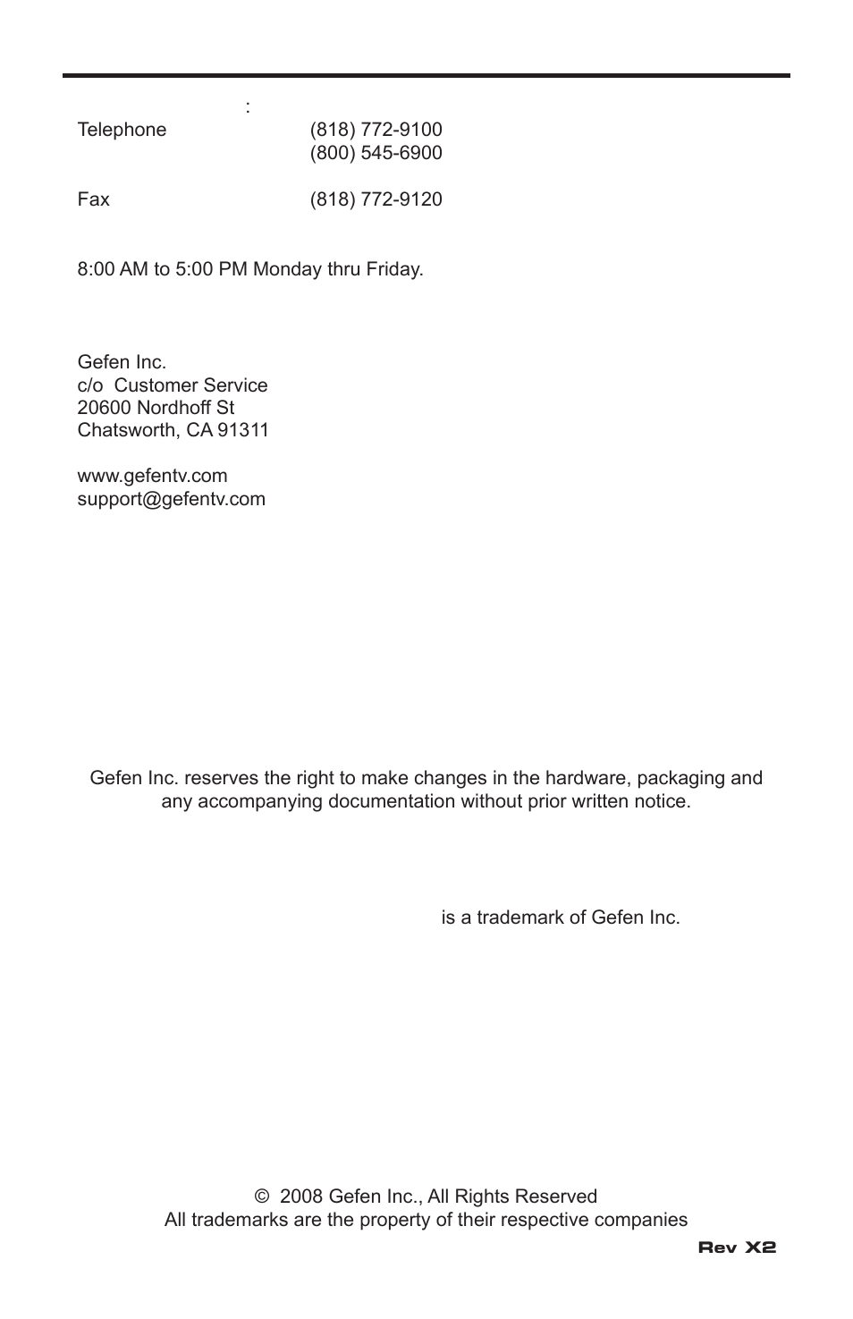 Asking for assistance | Gefen GTV-HDMI-1080PS User Manual | Page 2 / 14