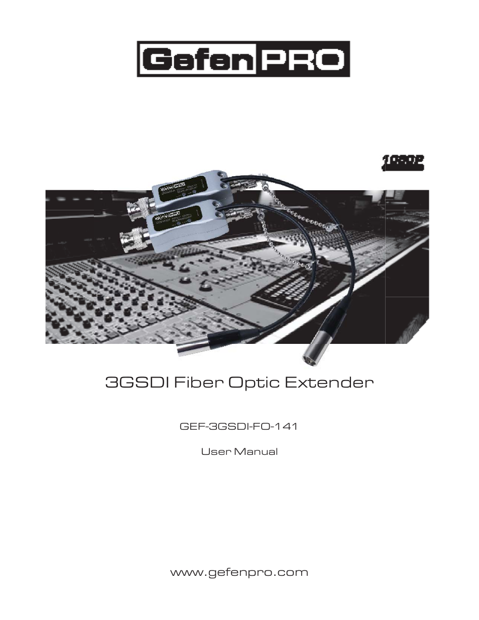 Gefen GEF-3GSDI-FO-141 User Manual | 13 pages