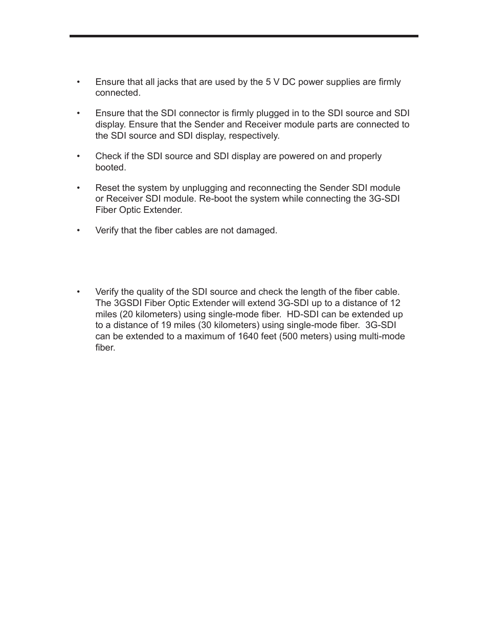 Troubleshooting | Gefen GEF-3GSDI-FO-141 User Manual | Page 10 / 13