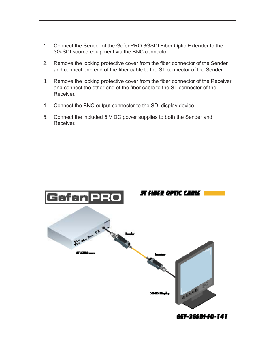 Connecting the 3gsdi fiber optic extender | Gefen GEF-3GSDI-FO-141 User Manual | Page 9 / 13