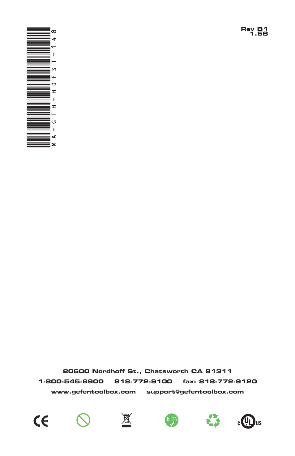 Gefen GTB-HDFST-148-BLK User Manual | Page 19 / 19