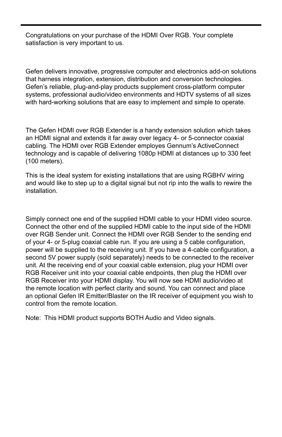 Introduction | Gefen EXT-HDMI-5BNC User Manual | Page 4 / 15