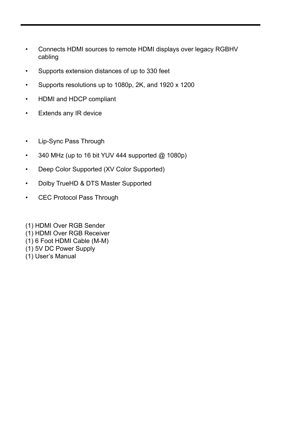 Features | Gefen EXT-HDMI-5BNC User Manual | Page 6 / 15