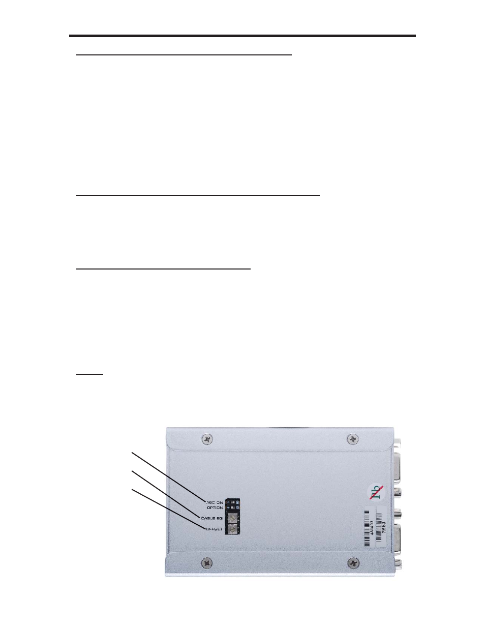 Adjusting the 2x vga extender receiver | Gefen EXT-VGA-CAT5-142 User Manual | Page 9 / 14