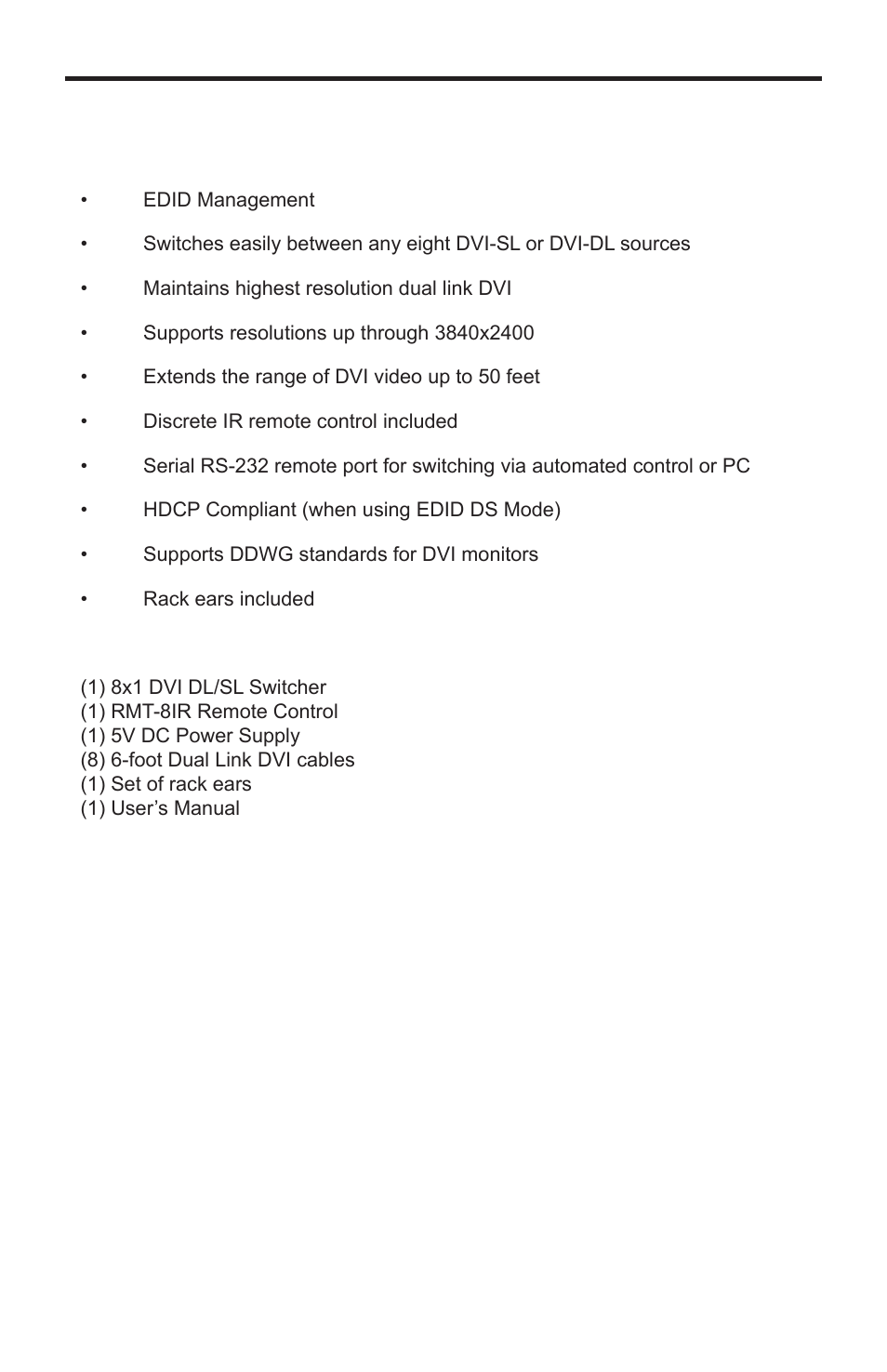 Features | Gefen EXT-DVI-841DL User Manual | Page 6 / 29