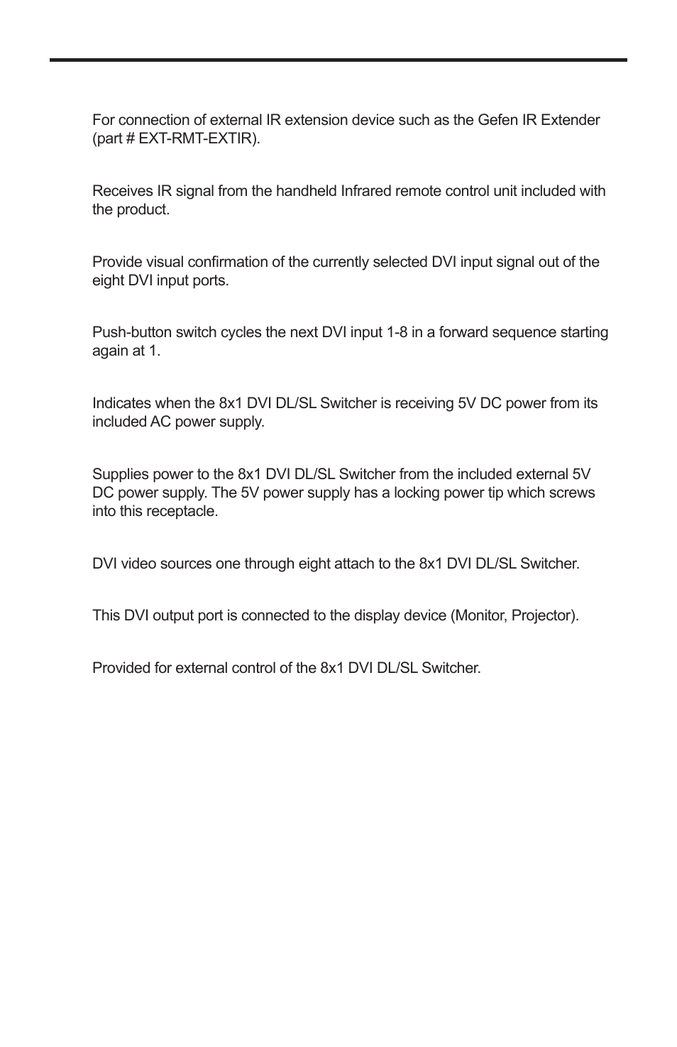Panel descriptions | Gefen EXT-DVI-841DL User Manual | Page 8 / 29