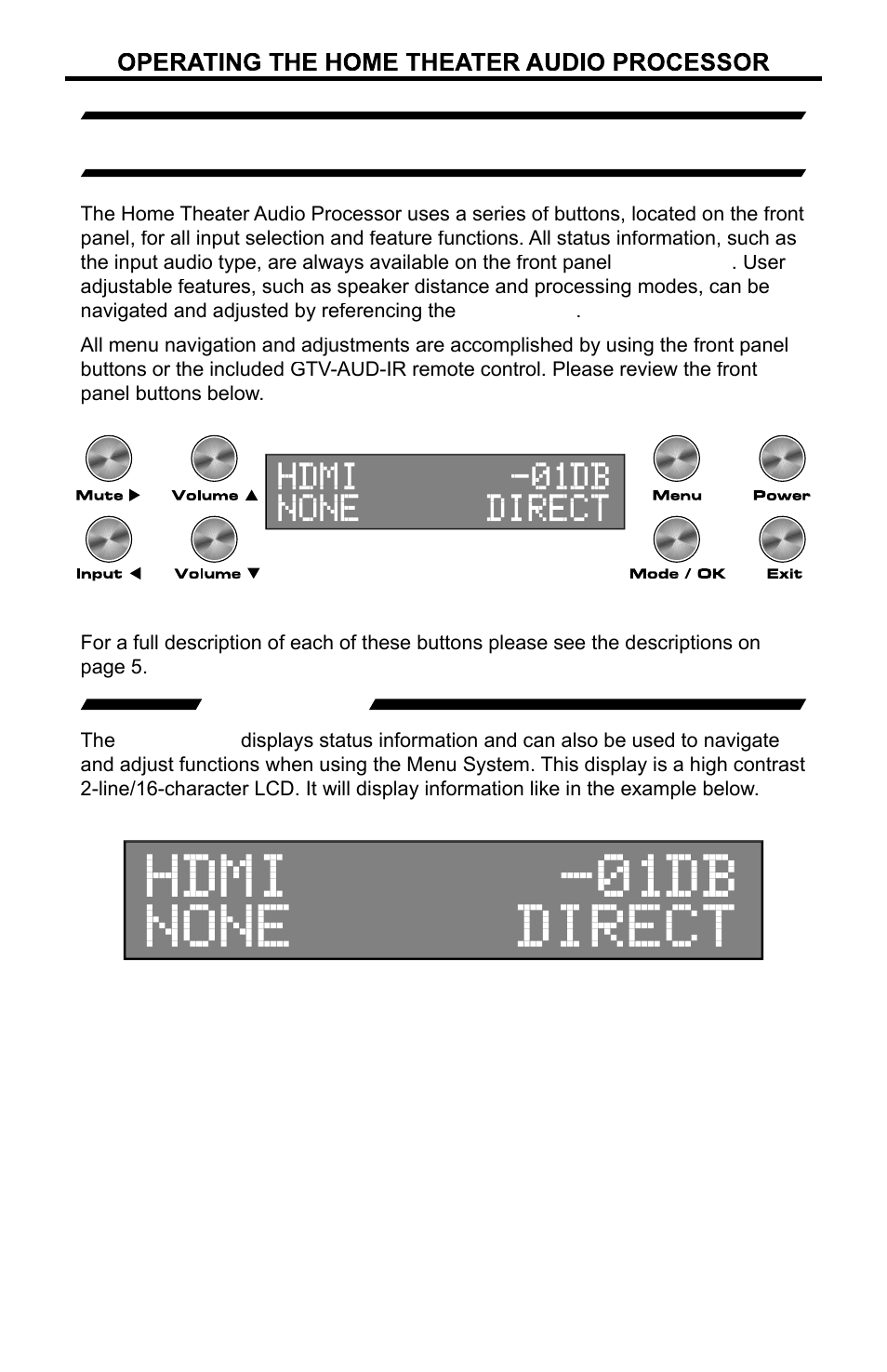 Lcd screen | Gefen GTV-HT-AUDPROC User Manual | Page 16 / 36