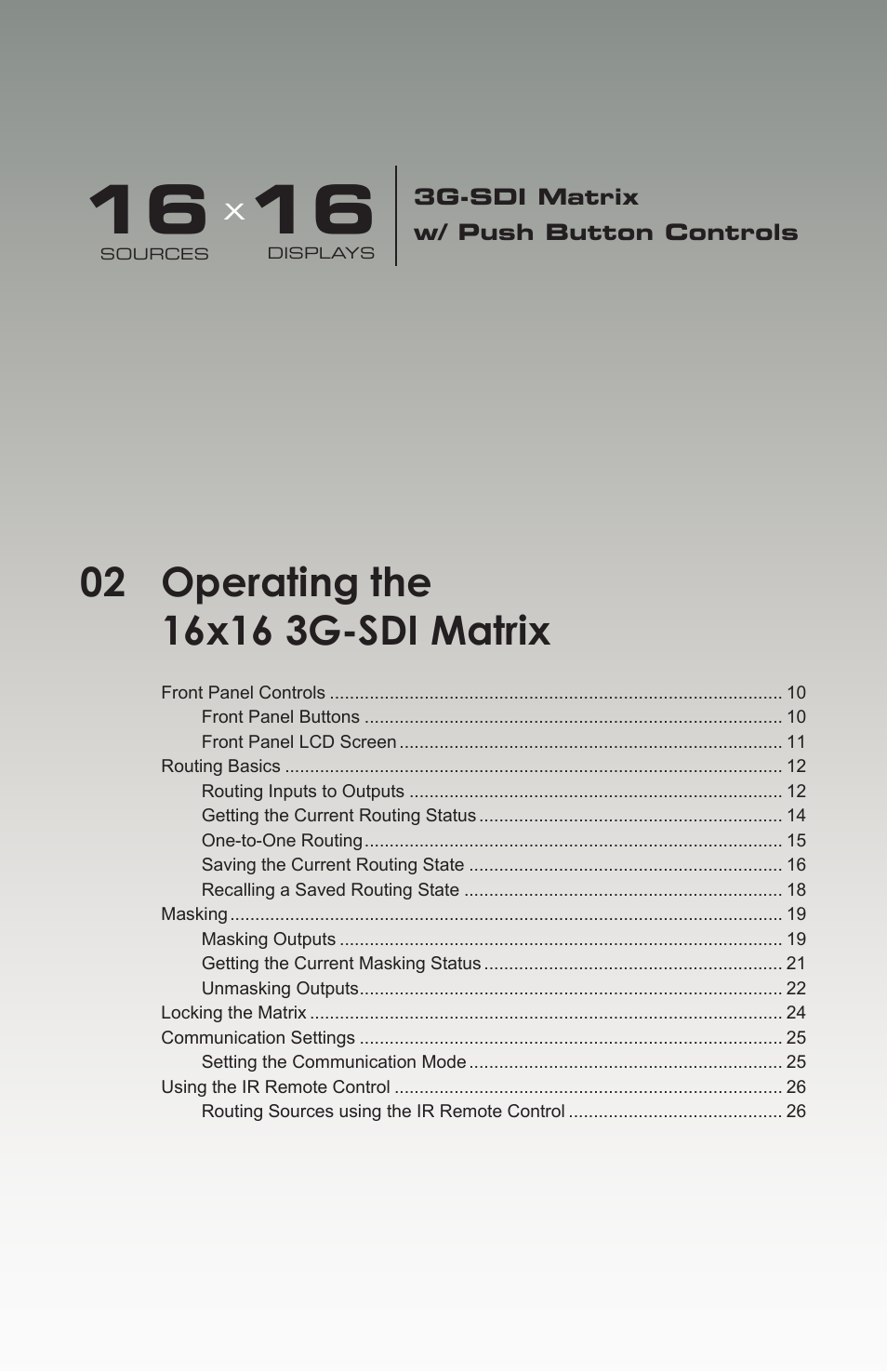 Operating the 16x16 3g-sdi matrix | Gefen 1080P User Manual | Page 19 / 64