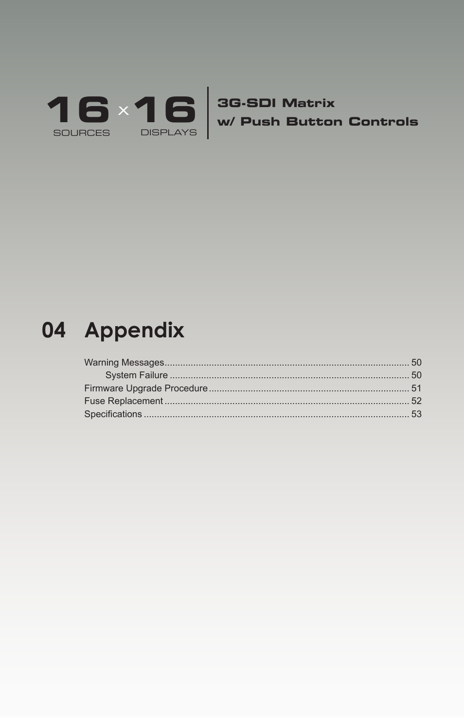 Appendix, 04 appendix | Gefen 1080P User Manual | Page 59 / 64