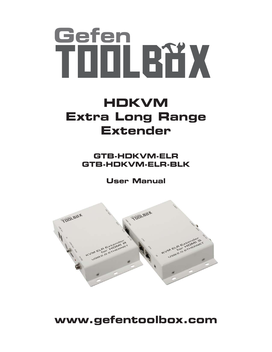 Gefen EXTRA LONG RANGE EXTENDER GTB-HDKVM-ELR User Manual | 19 pages