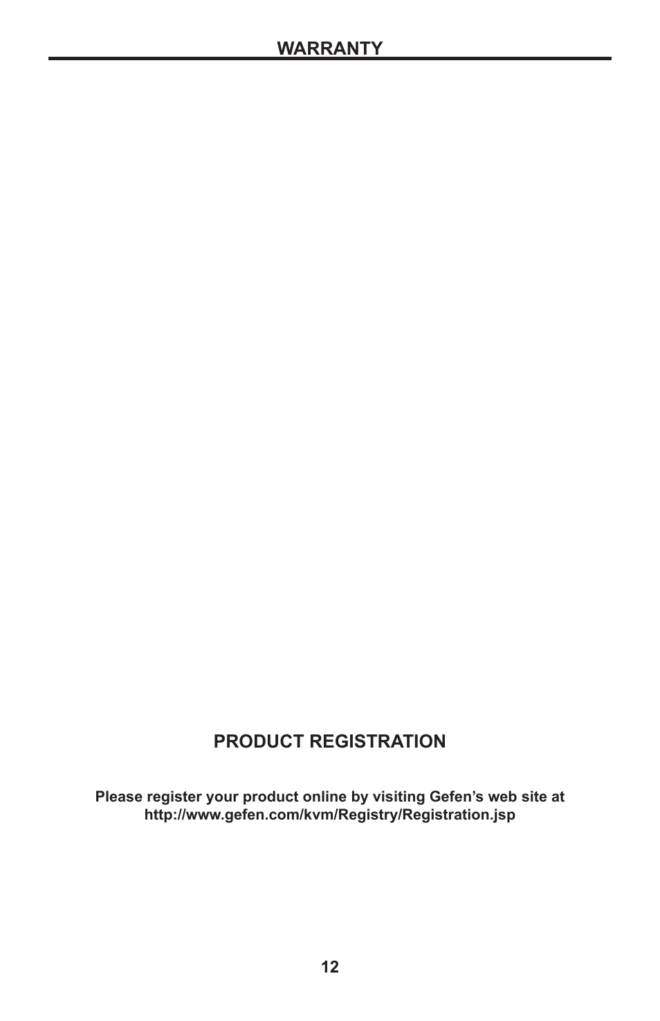 Warranty, Product registration | Gefen DVI to RGBS with Scaler EXT-DVI-2-RGBSS User Manual | Page 15 / 16