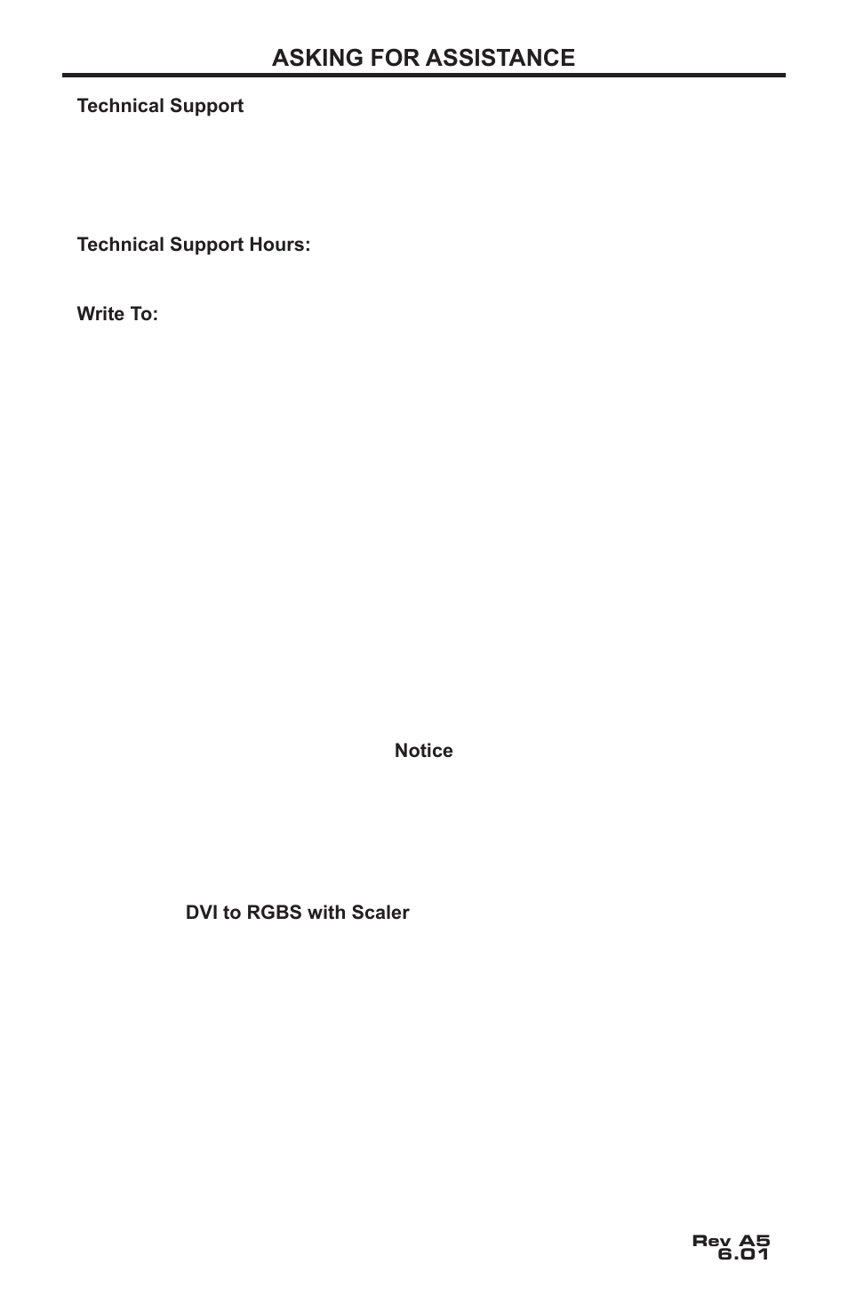 Asking for assistance | Gefen DVI to RGBS with Scaler EXT-DVI-2-RGBSS User Manual | Page 2 / 16