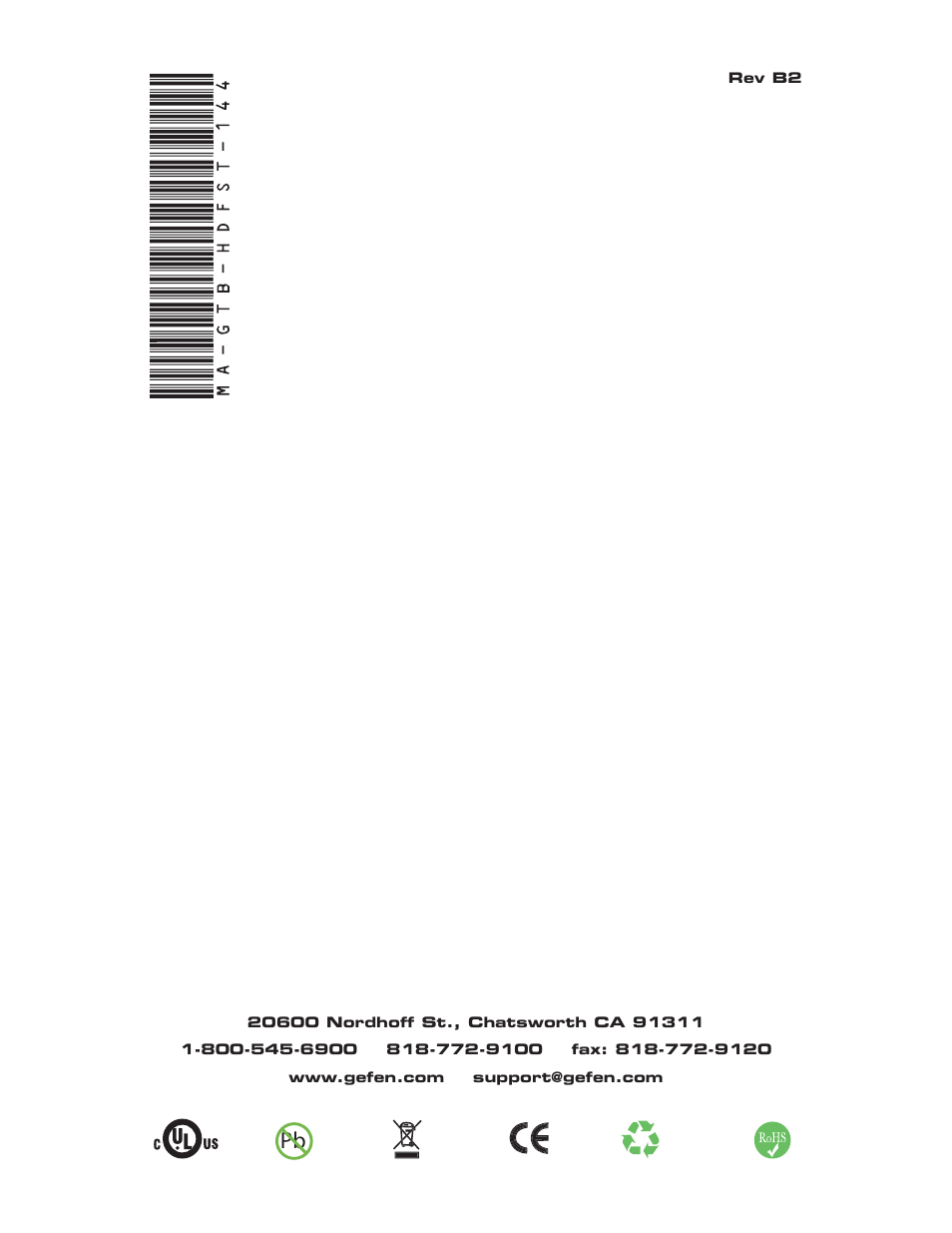 Gefen GTB-HDFST-144 User Manual | Page 19 / 19