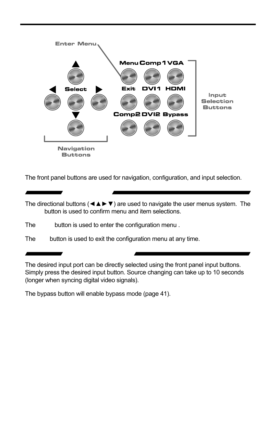 Navigation, Input selection | Gefen PRO I User Manual | Page 13 / 60