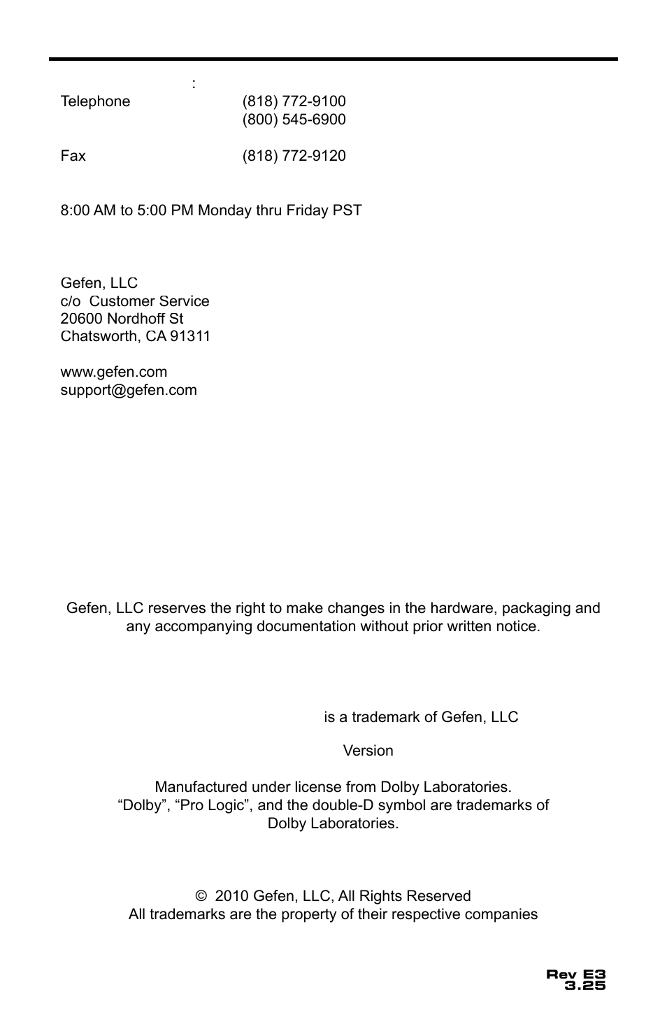 Asking for assistance | Gefen PRO I User Manual | Page 3 / 60