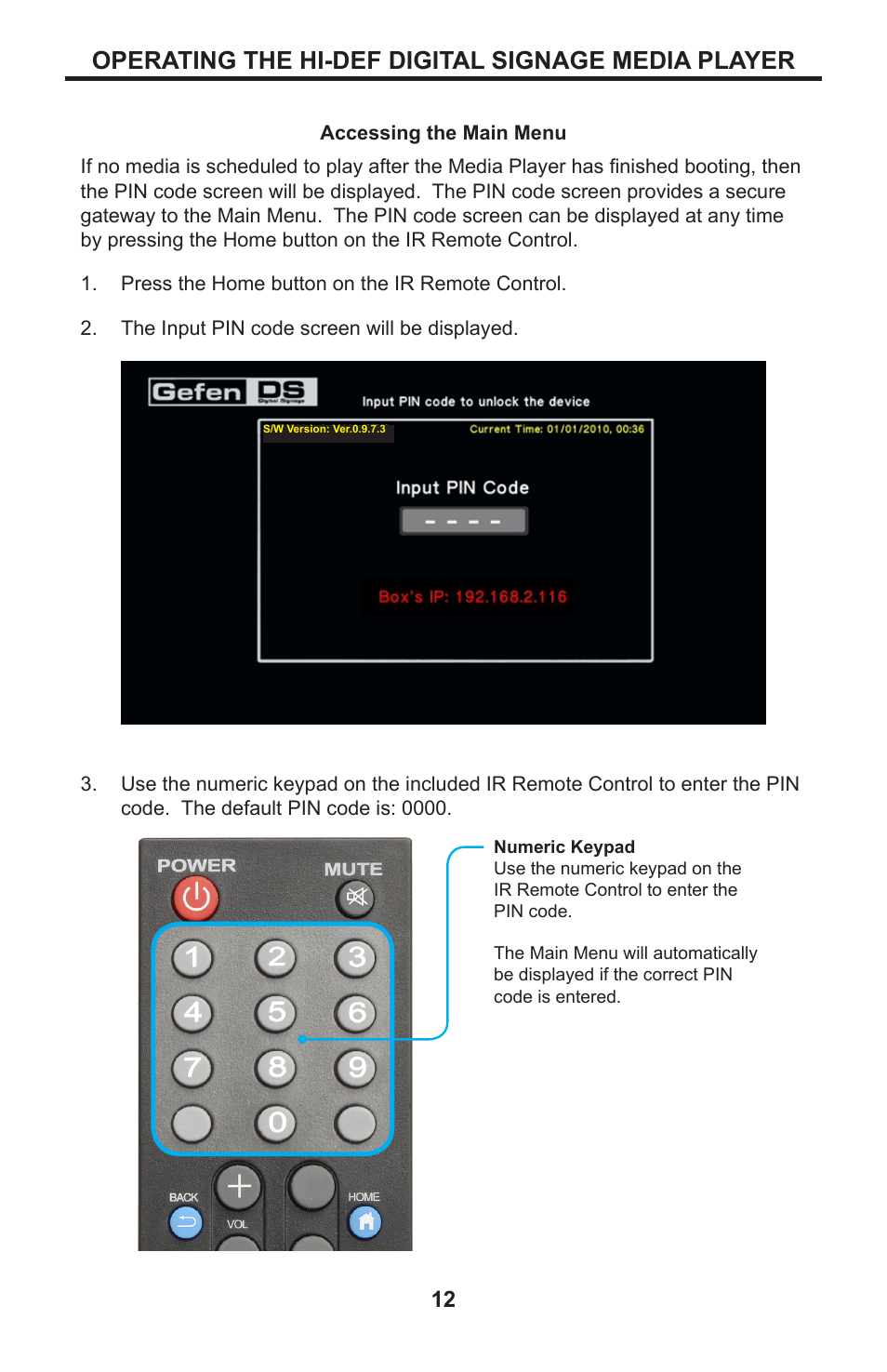 Operating the hi-def digital signage media player | Gefen EXT-HD-DSMP User Manual | Page 16 / 64