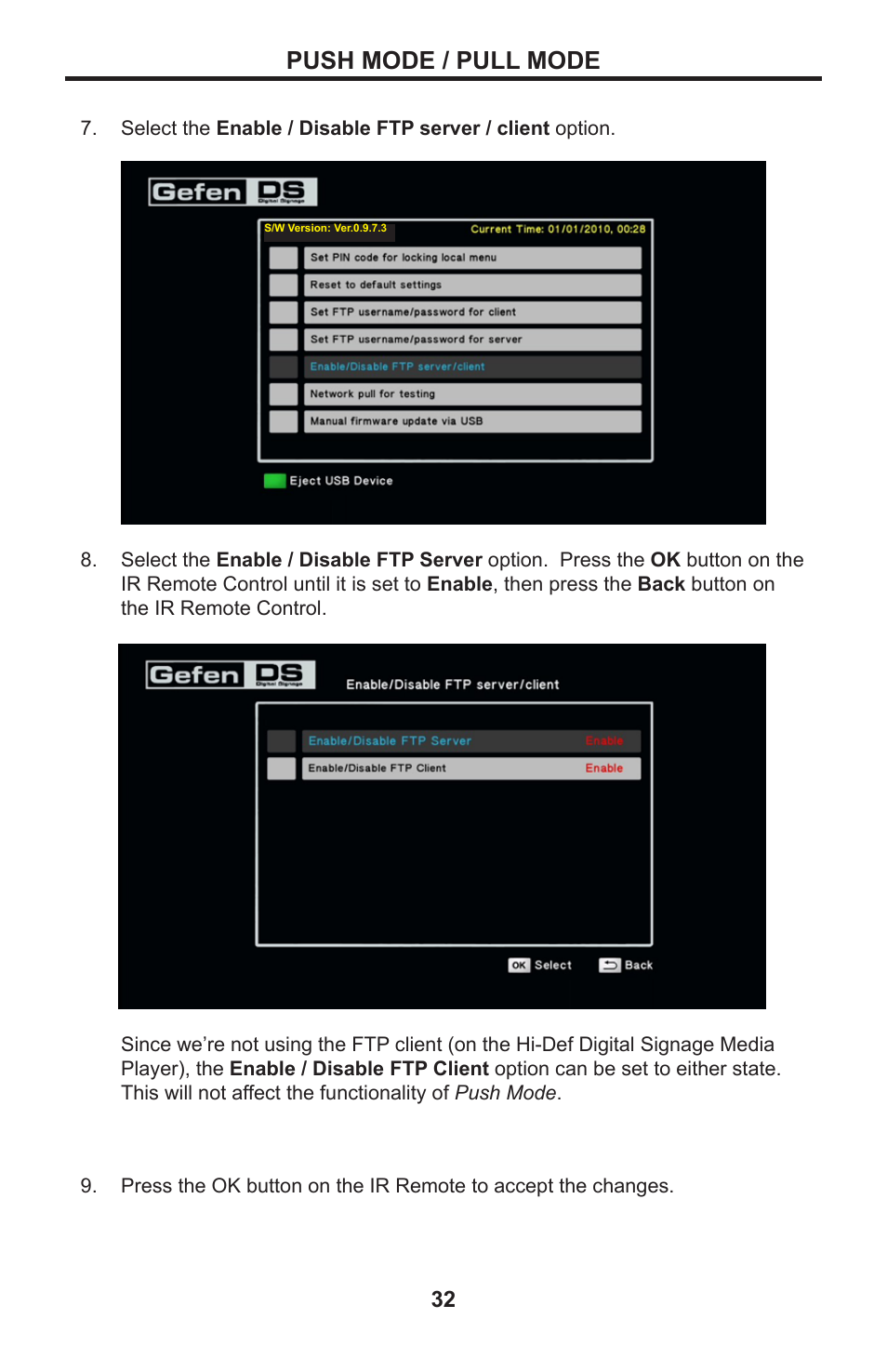 Push mode / pull mode | Gefen EXT-HD-DSMP User Manual | Page 36 / 64