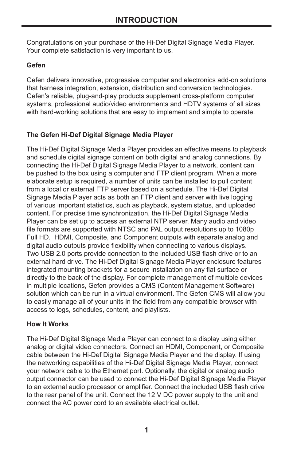 Introduction | Gefen EXT-HD-DSMP User Manual | Page 5 / 64