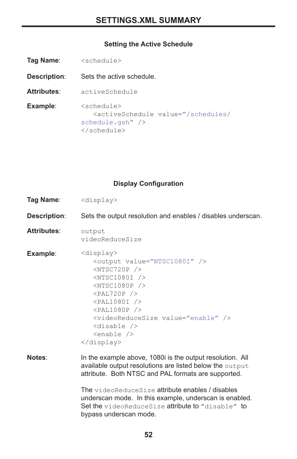 Settings.xml summary | Gefen EXT-HD-DSMP User Manual | Page 56 / 64