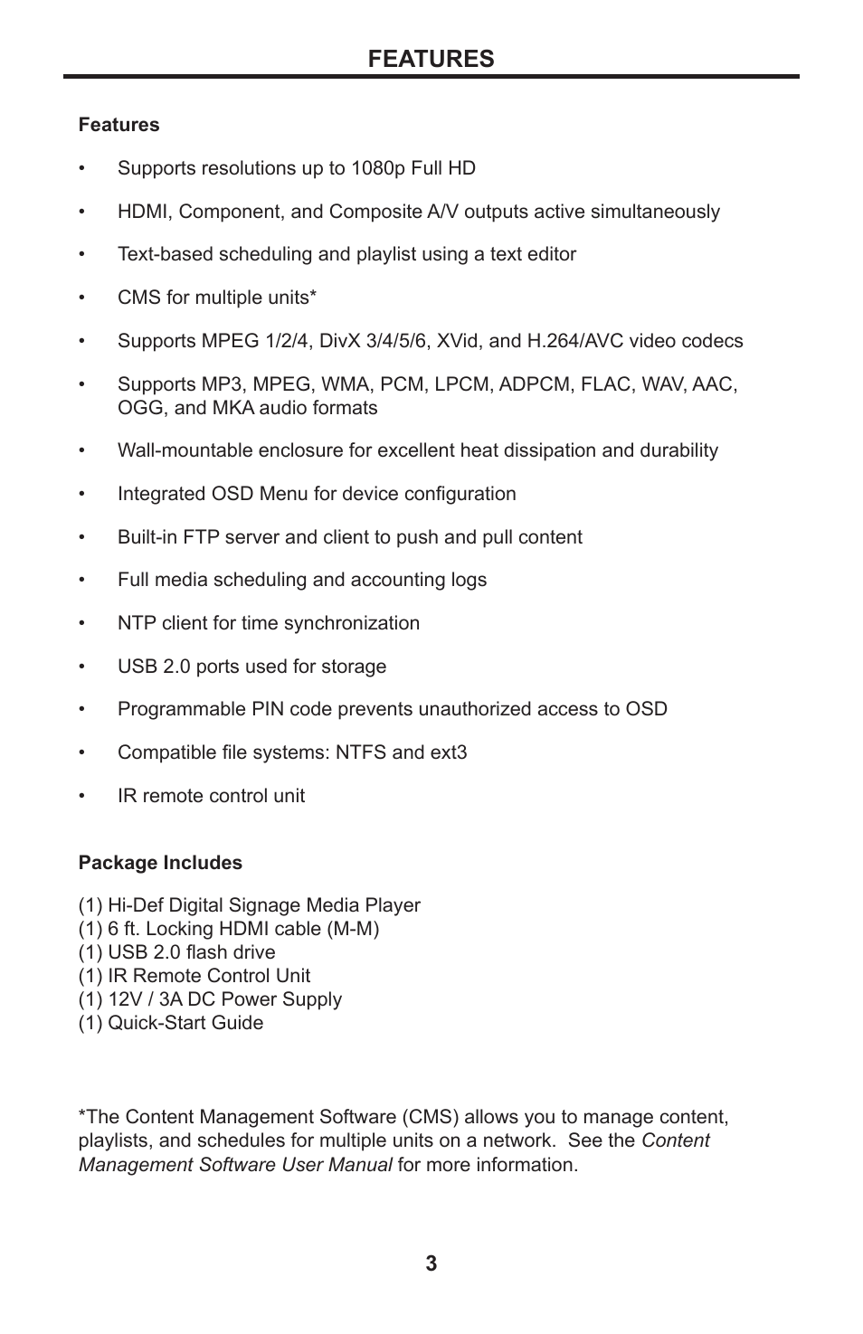 Features | Gefen EXT-HD-DSMP User Manual | Page 7 / 64