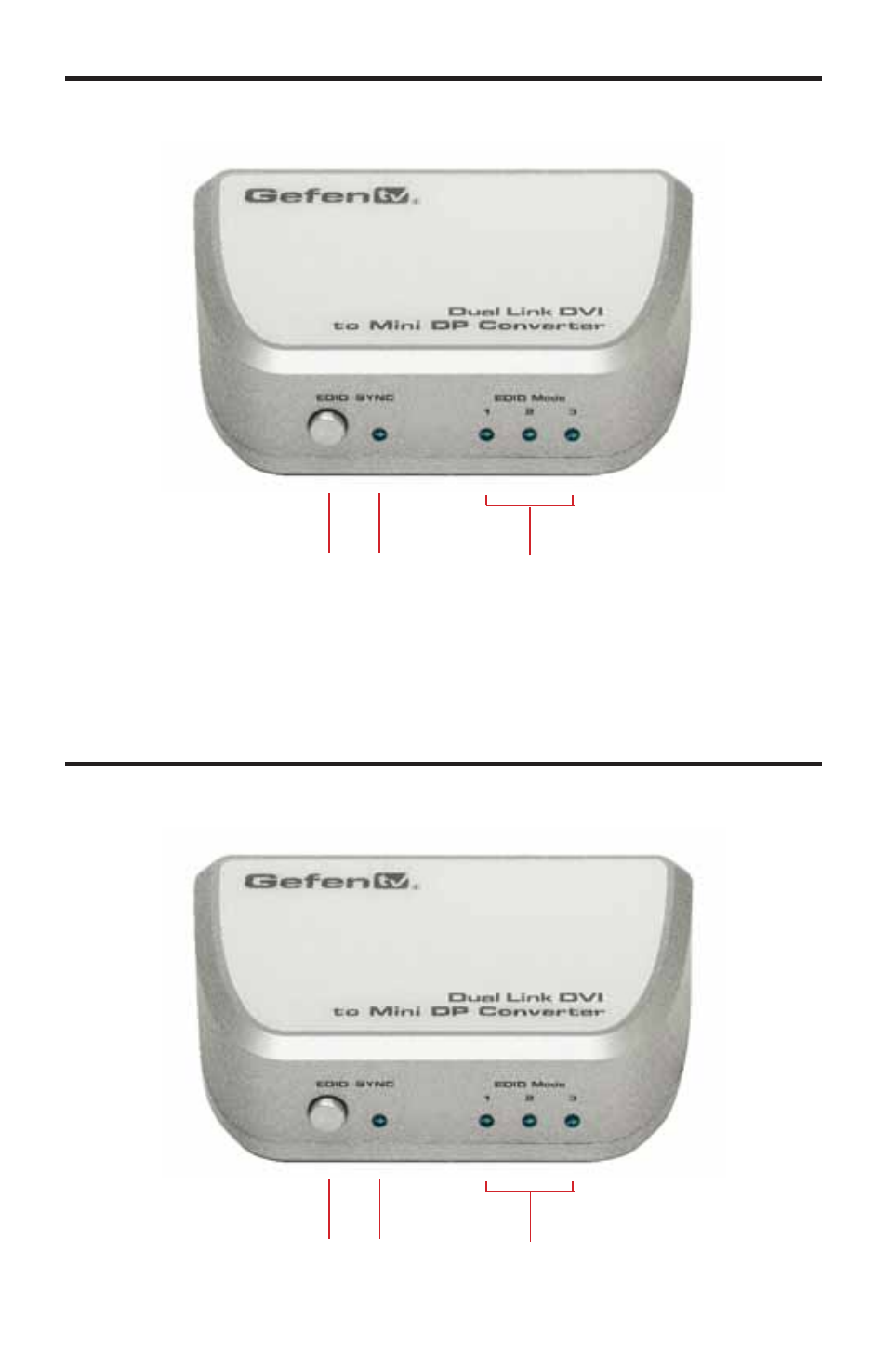 Front panel layout | Gefen GTV-DVIDL-2-MDP User Manual | Page 7 / 15