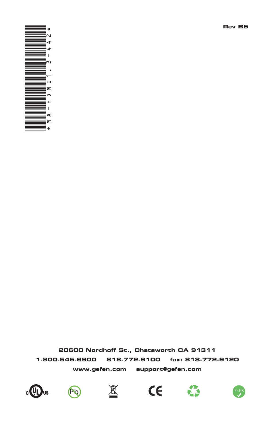 Gefen EXT-HDMI1.3-442 User Manual | Page 20 / 20
