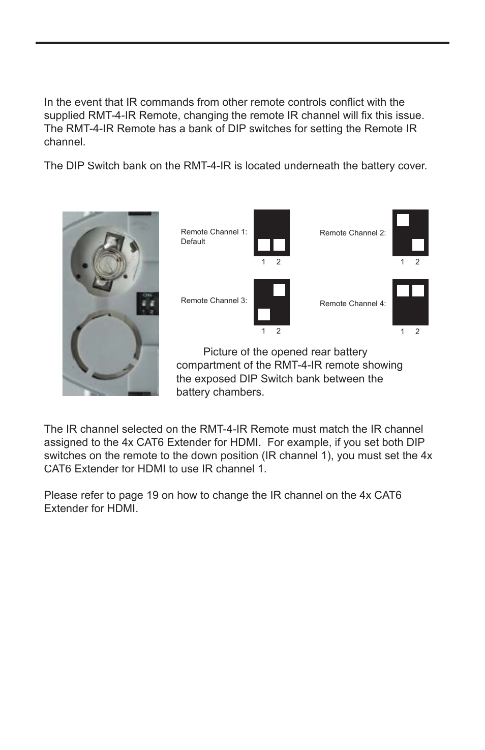 Rmt-4-ir remote configuration | Gefen EXT-HDMI1.3-CAT6-4X User Manual | Page 14 / 40