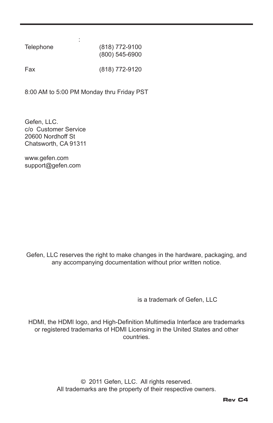 Asking for assistance | Gefen EXT-HDMI1.3-CAT6-4X User Manual | Page 3 / 40