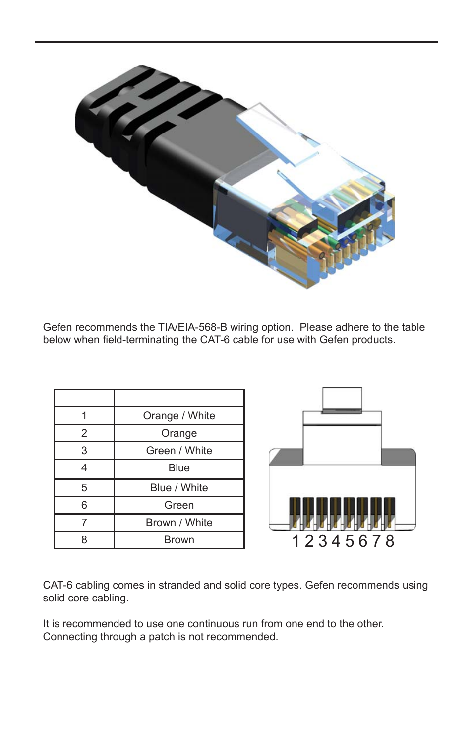 Network cable wiring diagram | Gefen EXT-HDMI1.3-CAT6-4X User Manual | Page 33 / 40