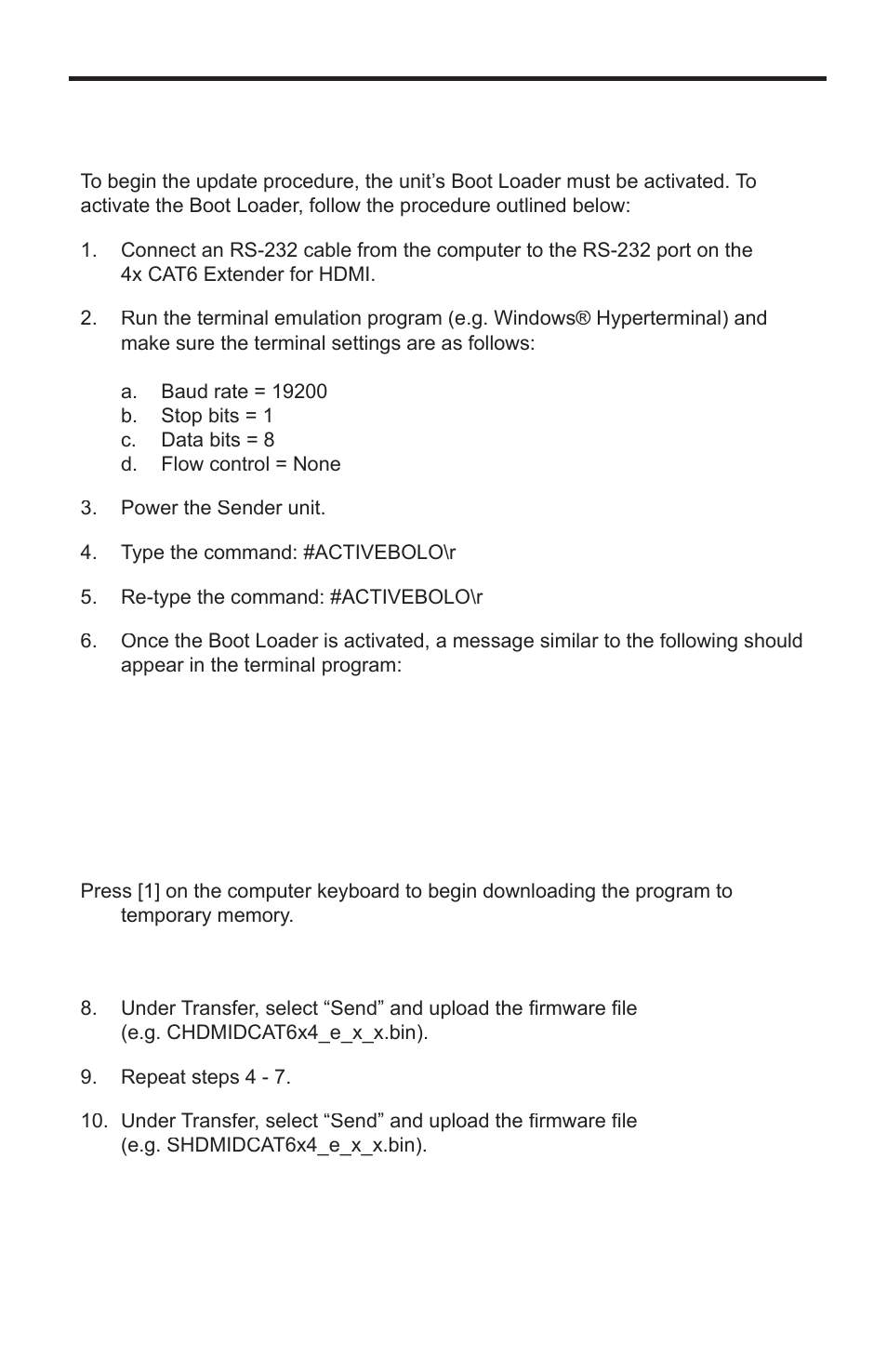 Firmware update | Gefen EXT-HDMI1.3-CAT6-4X User Manual | Page 34 / 40