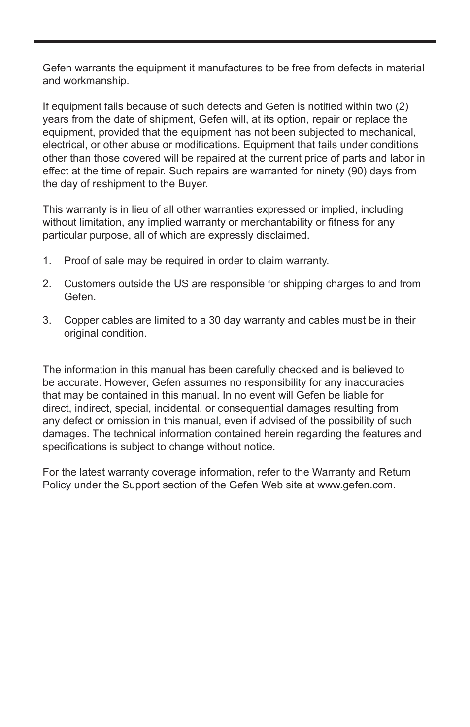 Warranty, Product registration | Gefen EXT-HDMI1.3-CAT6-4X User Manual | Page 37 / 40