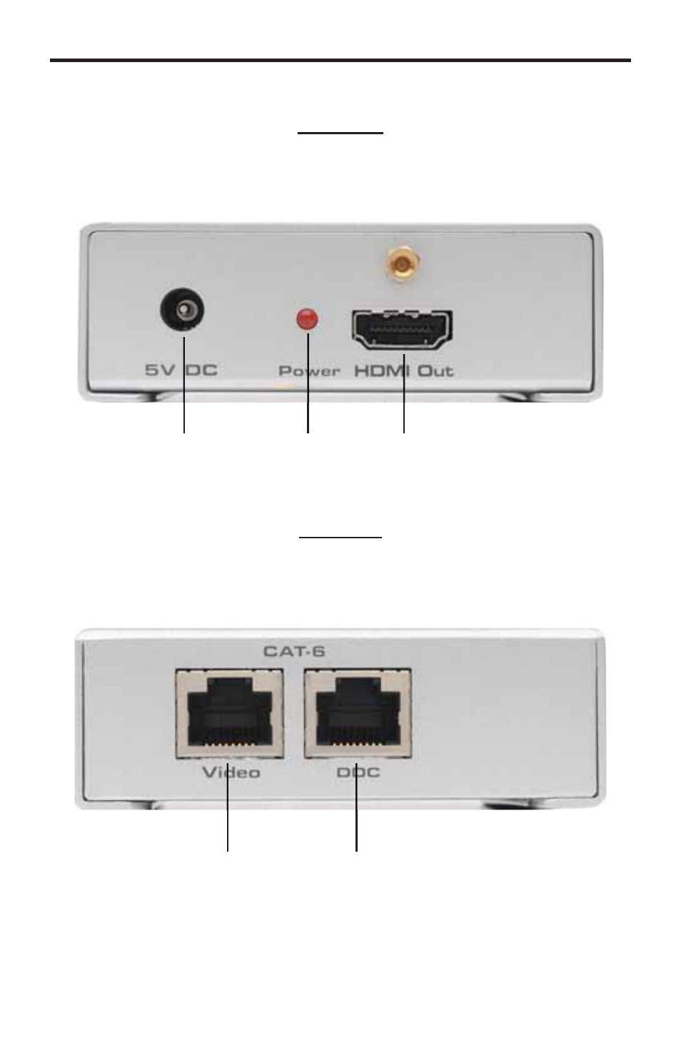 Receiver unit panel layout | Gefen GTV-HDMI1.3-CAT6 User Manual | Page 10 / 14