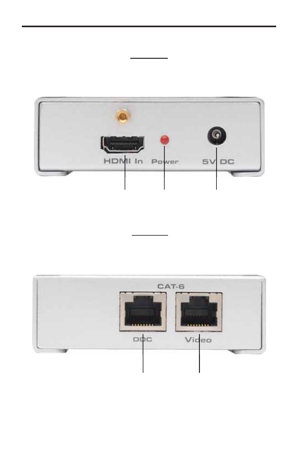 Sender unit panel layout | Gefen GTV-HDMI1.3-CAT6 User Manual | Page 8 / 14