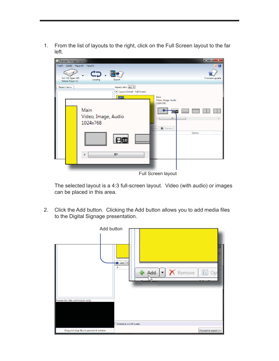 Signage manager express | Gefen EXT-HD-DSWF User Manual | Page 38 / 59