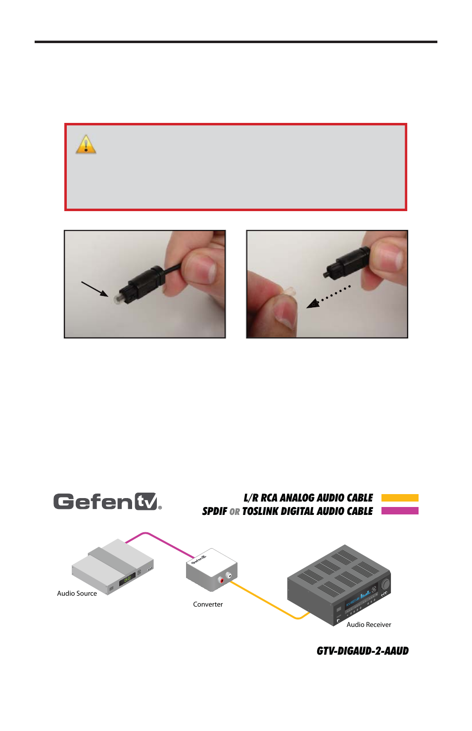 Connecting the digital audio to analog adapter | Gefen GTV-DIGAUD-2-AAUD User Manual | Page 10 / 16